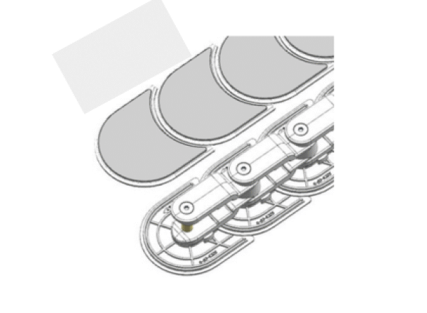 sushi conveyor chain with steel surface